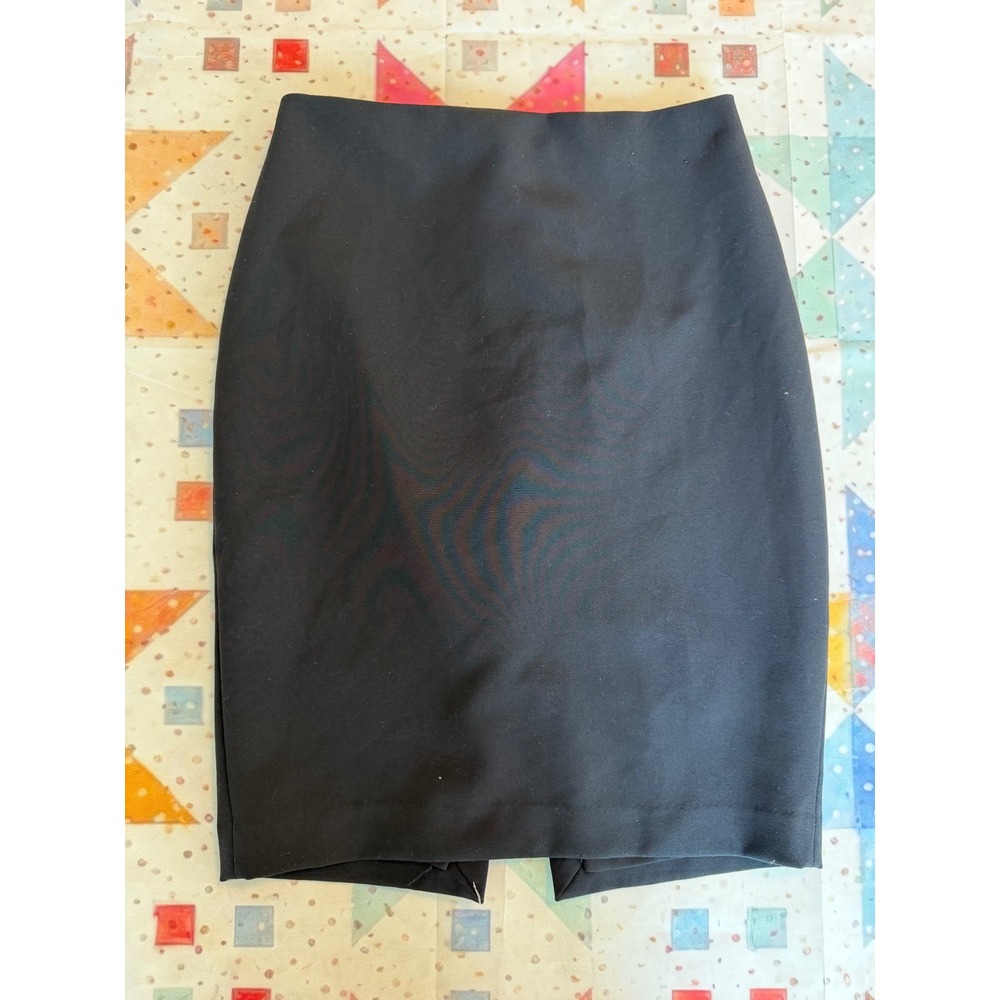 Express Womens Black Pencil Skirt Size 0 High Waisted Back Vent Professional
